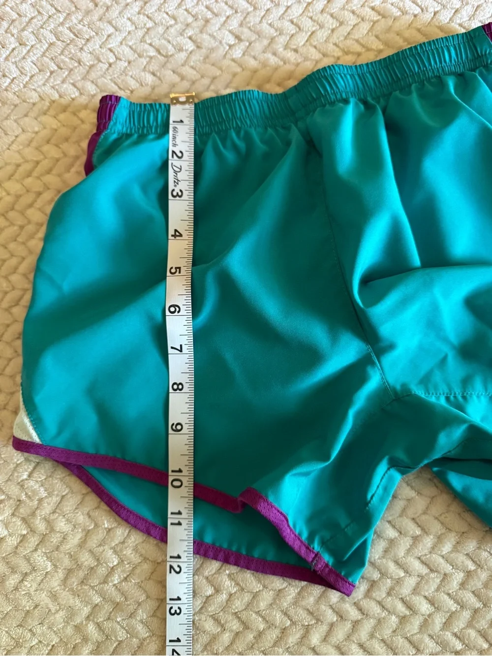 Nike Girls Teal‎ Running Shorts with Purple Trim Size Large